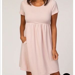 Pinkblush Maternity Pink Striped Babydoll Dress